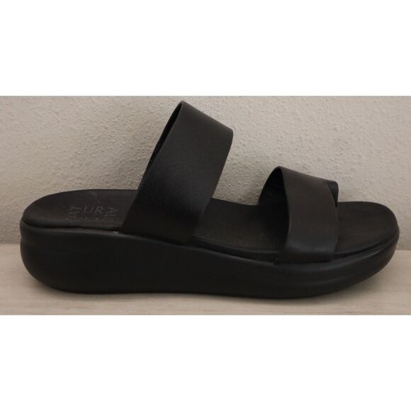Naturalizer I6213L1001 Women's Sz 9M Black Leather Drift 2 Slide Sandals - Picture 7 of 14